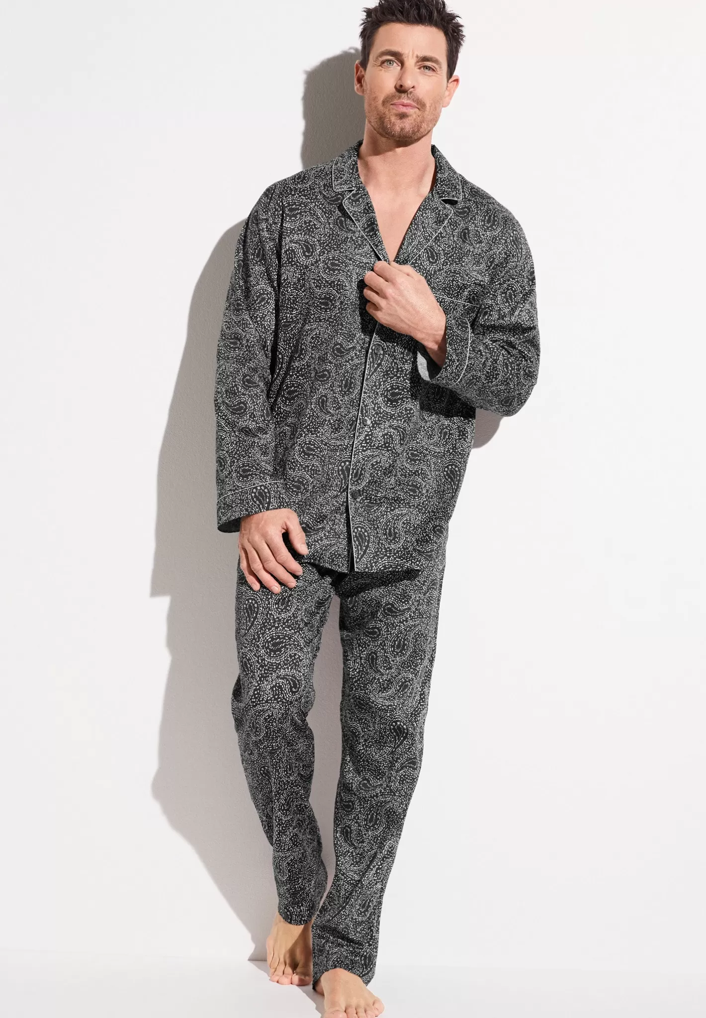 Cheap Cottonsateenprint Men Pyjamas