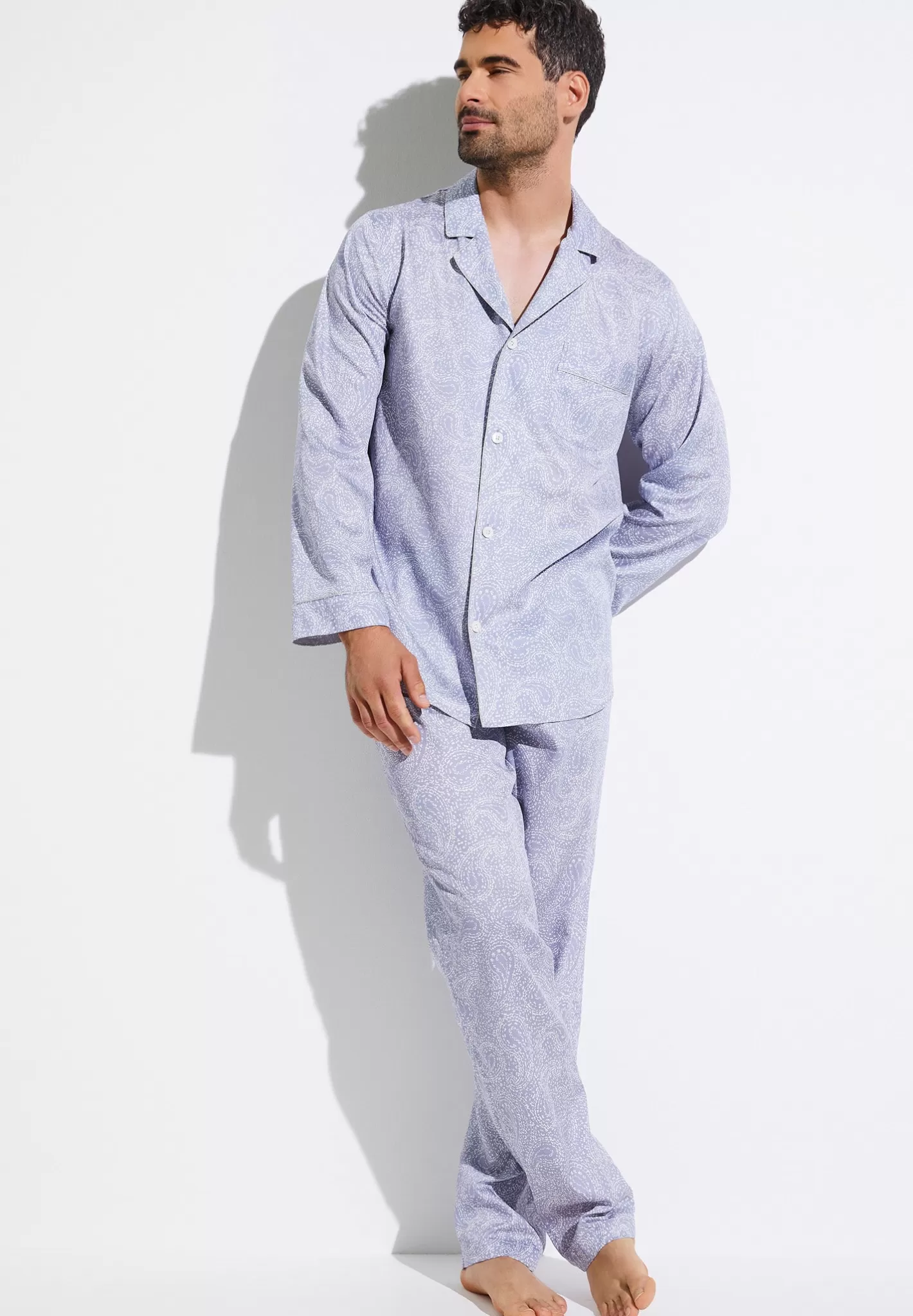 Outlet Cottonsateenprint Men Pyjamas